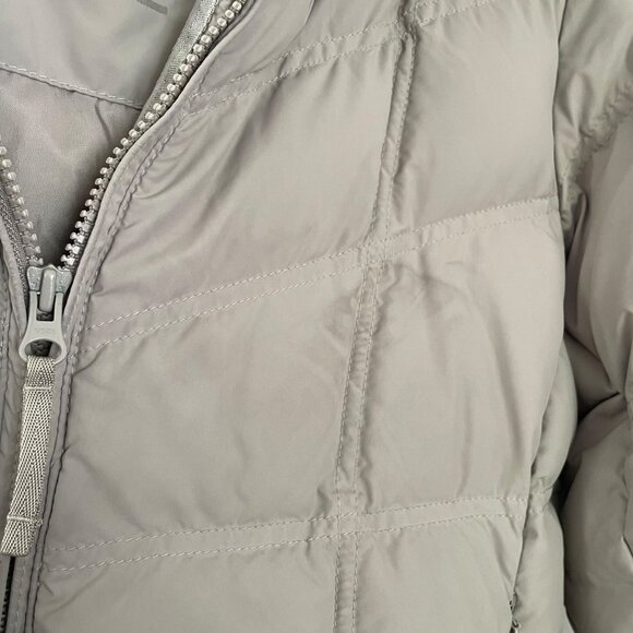 LL Bean Long Down Filled Puffer Coat PXS Petite XS Taupe Quilted Zip Up Jacket - Picture 2 of 7